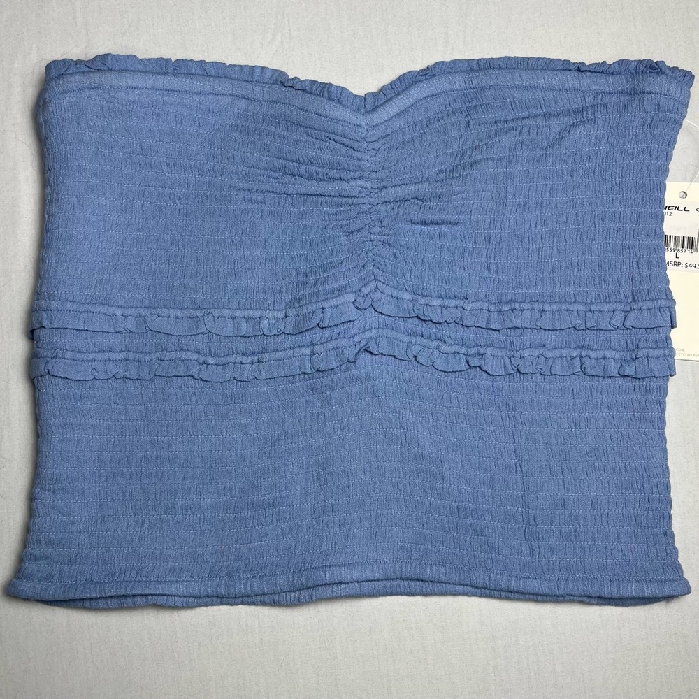 O'Neill Textured Sleeveless Blue Crop Top